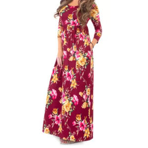 Women's  Ruched Floral Maternity Dress